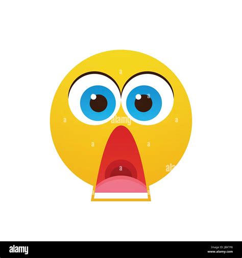 Yellow Cartoon Face Shocked People Emotion Icon Stock Vector Image