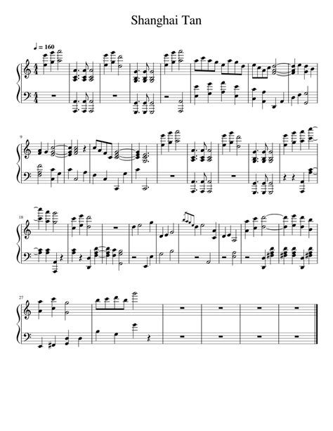 Shanghai Tan Sheet Music For Piano Solo