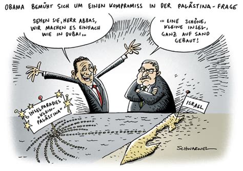 Er führte zu acht kriegen zwischen dem am 14. Obama Palästina By Schwarwel | Politics Cartoon | TOONPOOL