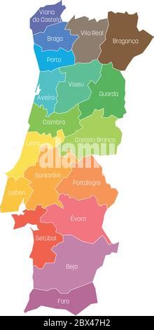 Barrios De Portugal Mapa De Las Divisiones Administrativas Regionales De Los Pa Ses