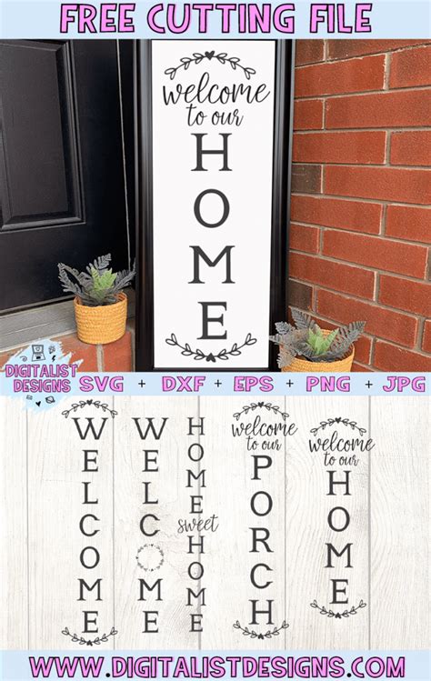 Porch Sign Svg Porch Saying Welcome To Our Home Svg Tall Rustic Cut