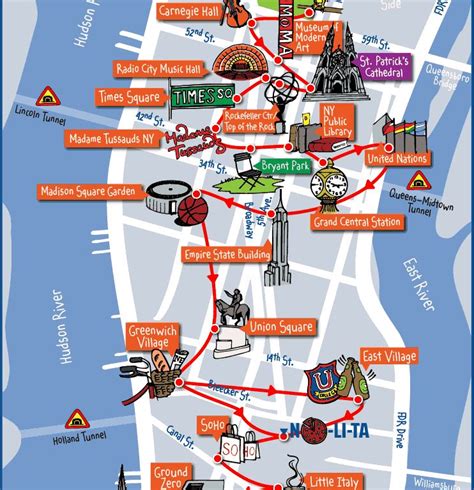 New York City Most Popular Attractions Map Printable