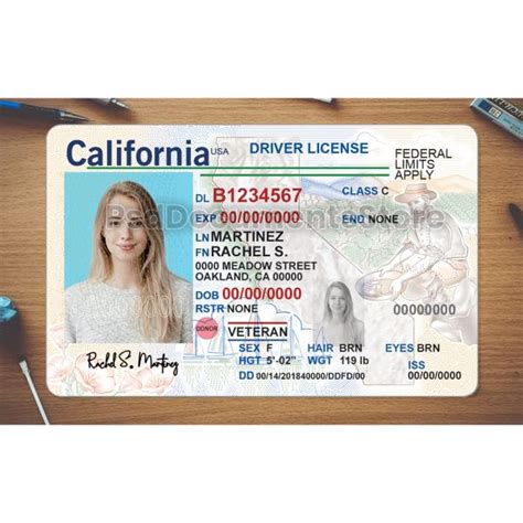 California Drivers License Template