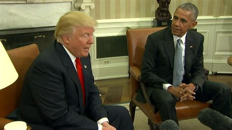 Donald Trump And Barack Obama Meet At White House Bbc News
