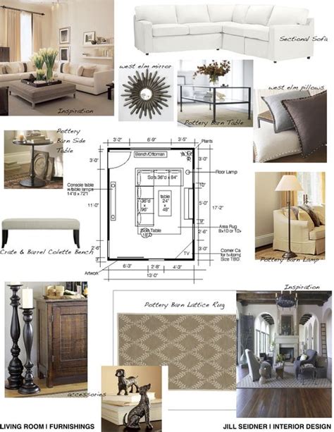 Concept Board For Living Room Jill Seidner Interior Design Concept