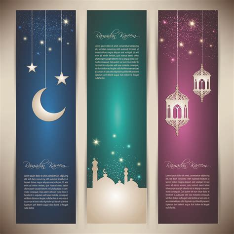 Islamic Banners Vector Векторные клипарты текстурные фоны