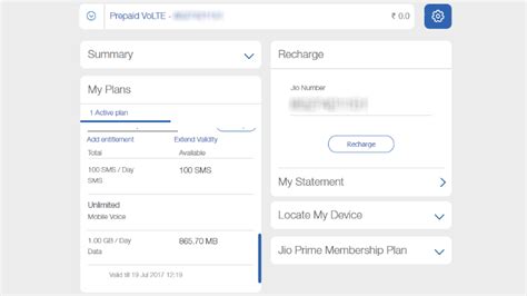 After logging in, you can see the section of 'check jio balance' at the top of the page. How to Check Your Reliance Jio Plan, Balance, Validity ...