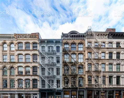 Exterior View Of Old Apartment Buildings In The Soho Neighborhood Of