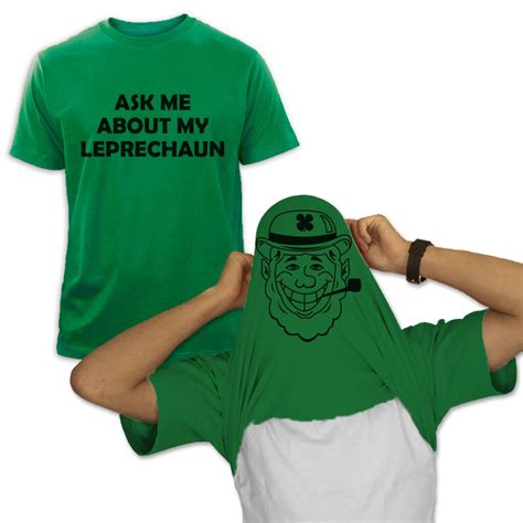 ask me about my leprechaun t shirt for st patricks day flipover flip tee irish ebay