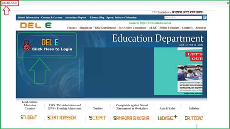 Edudel Delhi Directorate Of Education Del E Login