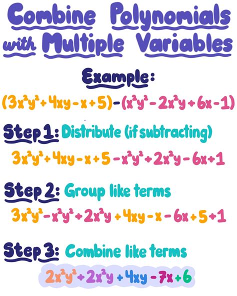 Adding And Subtacting Polynomials With Different Variables Expii