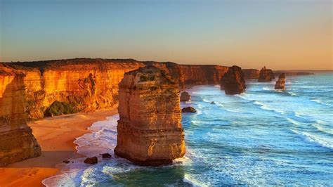 Australia Beach Limestone Rock Twelve Apostles Sea