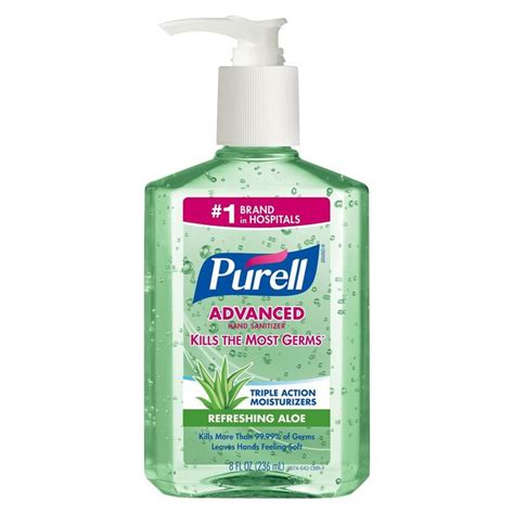 Purell Advanced Hand Sanitizer Soothing Gel With Aloe And Vitamin E 8 Fl Oz Hand Sanitizer