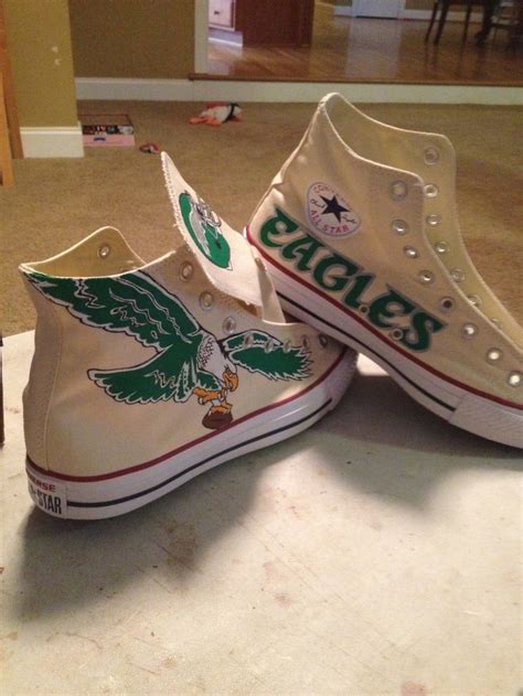 Philadelphia Eagles Shoes Hand Painted Etsy