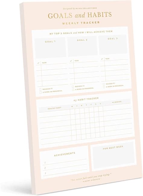 Buy Bliss Collections Weekly Goal And Habit Tracker Brilliant Beach