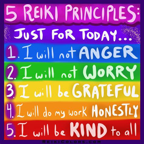 Reiki Principles 5 Inspirations For Life Reiki Colors