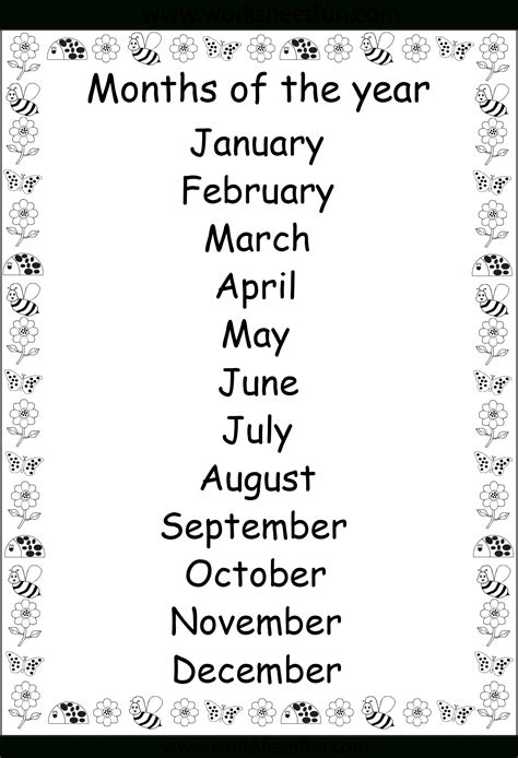 Printable Kindergarten Calendar Worksheets Month Calendar Printable