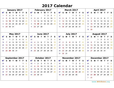 2017 Yearly Calendar Printable Cuteconservative
