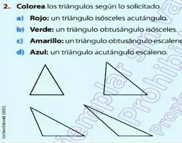 SOLVED colorea los triangulos segun lo solicitado Colorea los triángulos según lo solicitado