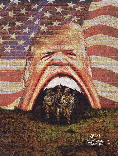 Trumpwallsandtroop Agains Borders Mx Trump Wall Poster Borders