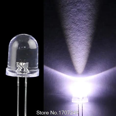 100pcs Lot Ultra Bright 10mm Round White Led Light Diodes Water Clear
