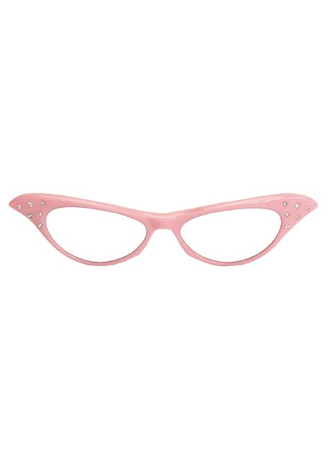 Pink 50s Cat Eye Glasses Girls 1950s Costume Accessories