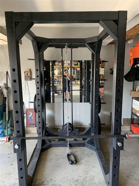 Heres An Update With My Diy Power Rack Built A Highlow Pulley System
