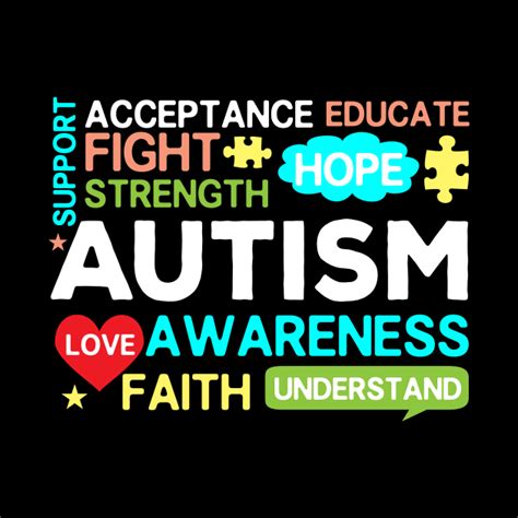 Autism Awareness Acceptance Hope Understand Educate Love Autism