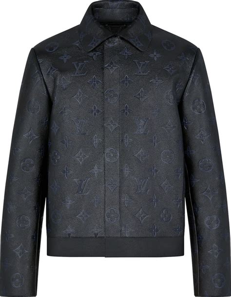 Louis Vuitton Black Leather Shadow Monogram Jacket Inc Style