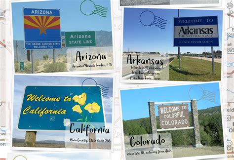 Welcome Signs From The 50 States Of America Infographic