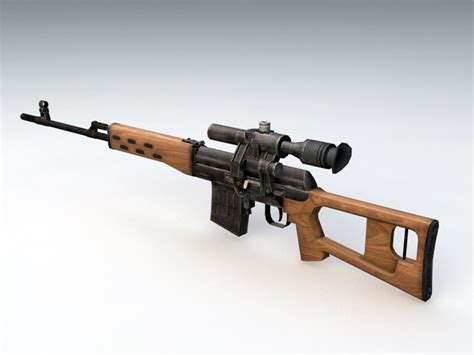 Dragunov Svd Sniper Rifle 3d Model 3ds Max Files Free Download Cadnav