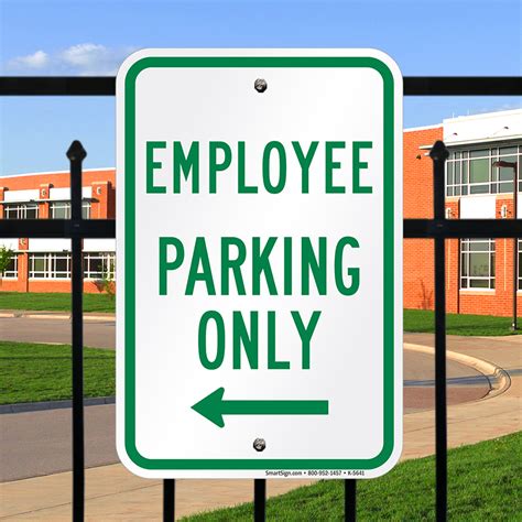Employee Parking Sign Left Arrow Sign