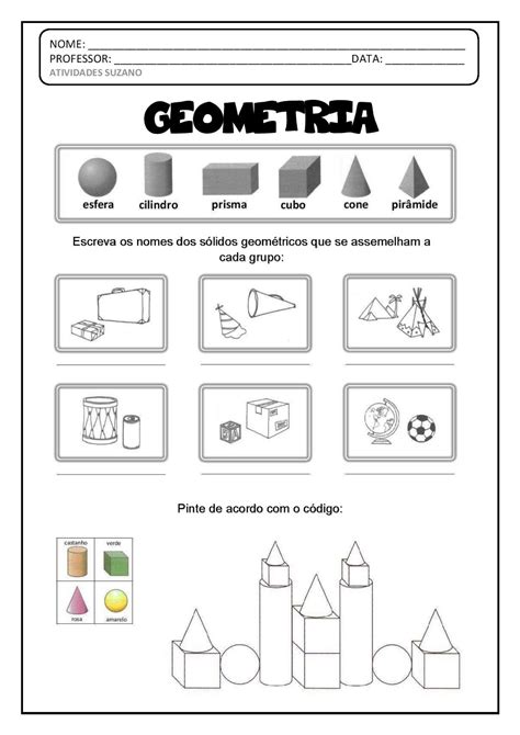 Atividades Sobre Solidos Geometricos 4 Ano Educa