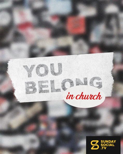 You Belong In Church Sunday Social