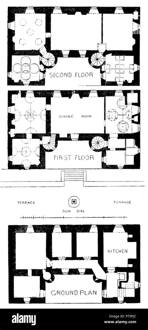 English Floor Plans Of Pitreavie Castle Before 1885 By 1887 13