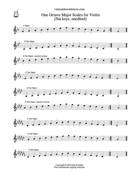Violin Scale Chart Printable