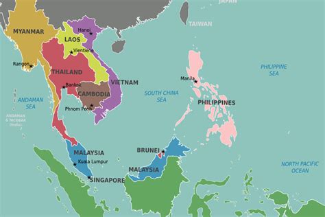 Asean Countries On World Map Political Map Of Asia Nations Online Images