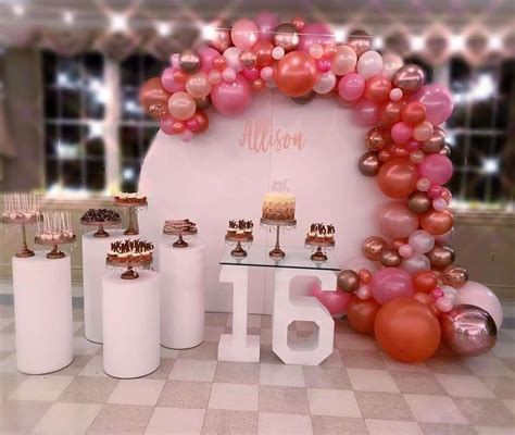 Rose Gold Sweet 16 Birthday Party Ideas Photo 2 Of 19 Sweet 16