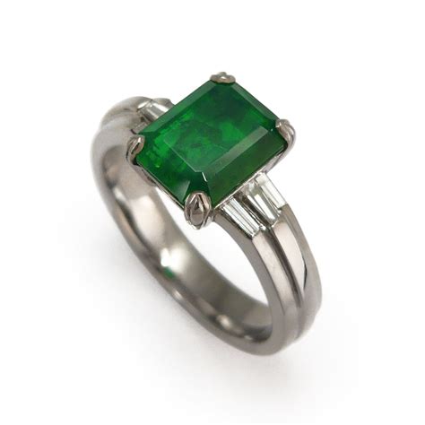 Vintage art deco emerald+diamond ring 9k yellow gold.uk hallmarks. Art Deco Emerald Ring - Made You Look Jewellery