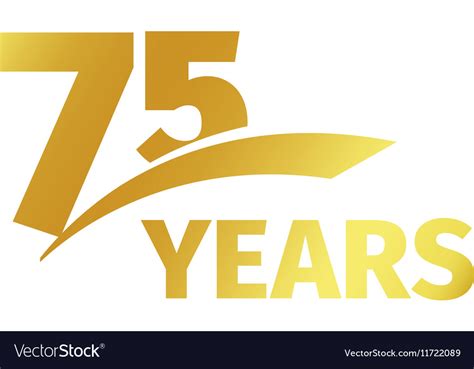 Isolated Abstract Golden 75th Anniversary Logo Vector Image