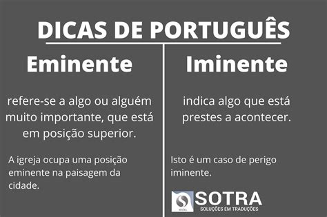 PortuguÊs Em Alta Eminente X Iminente Sotra Soluções Em Traduções