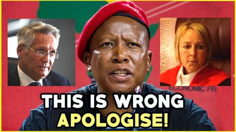Julius Malema Makes A White South African Judge Apologise Youtube