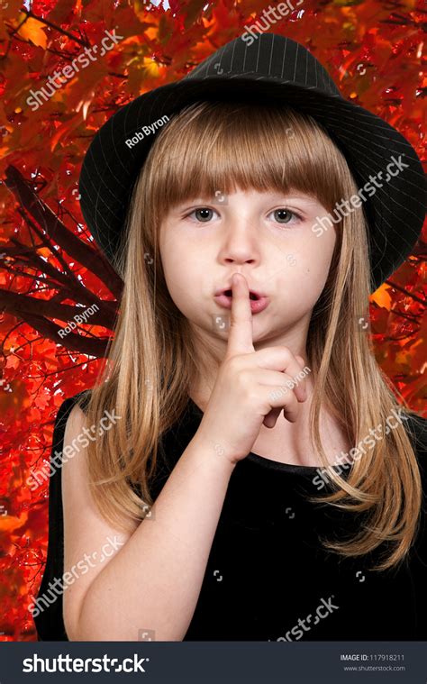 Little Girl Saying Be Quiet By Stock Photo 117918211 Shutterstock