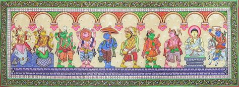 Dashavatara Ten Incarnations Of Lord Vishnu 15 X 42 Inches