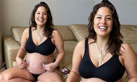 Ashley Graham Shows Off Her Baby Bump While In Her Bra And Underwear