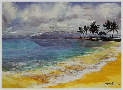 Watercolor Painting Hawaii Beach