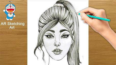 How To Draw A Girl With Ponytail Hairstyle Pencil Sketch Art Video