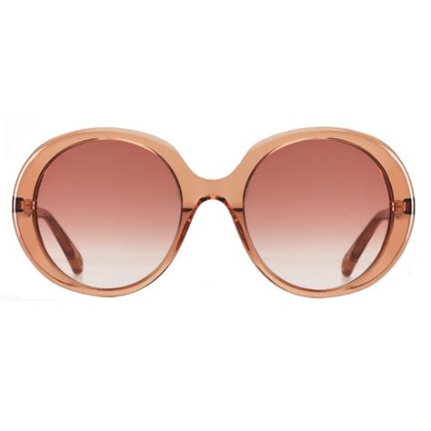 Chloé Esther Oval Sunglasses For Women In A Bio Based Material Peach Chloé Eyewear Avvenice