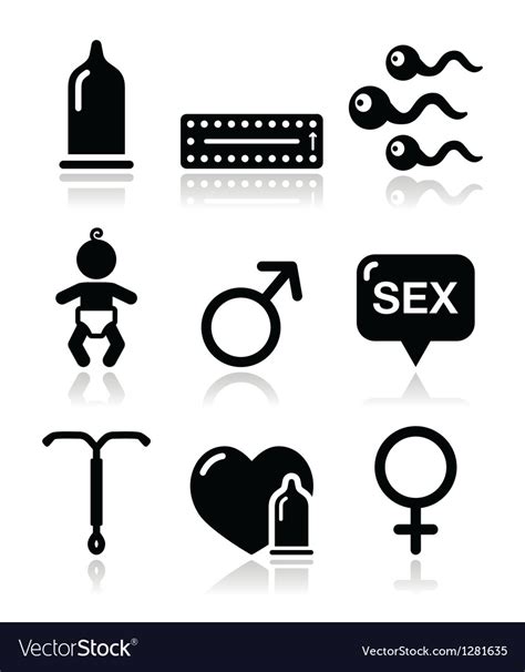 Contraception Methods Sex Icons Sex Royalty Free Vector