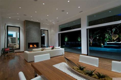 Cool Living Room Pool View Interior Design Ideas